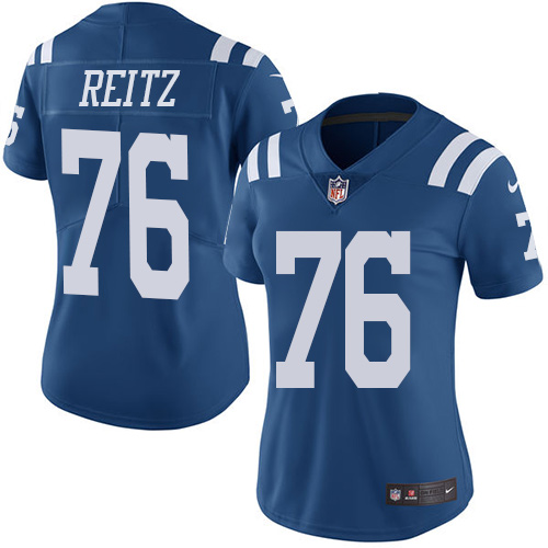 Women's Limited Joe Reitz Nike Jersey Royal Blue - #76 Rush NFL Indianapolis Colts